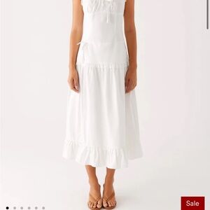 Peppermayo Classic White Midi Dress